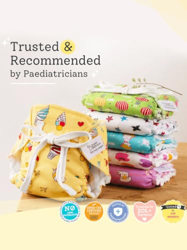 Image of superbottoms Premium DryFeel Baby Langot 0-6 months l 100% Cotton Modern Baby Nappy l Mess-free Langot with Gentle Elastics l Super DryFeel Top Layer l Diaper-free Time Essential | 3 Pack