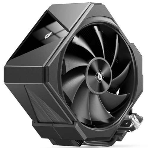 upHere UP1 Elite K4 Noir CPU Cooler,Single Tower 4 Heatpipes,120mm PWM Ventilateur CPU Silencieux,Refroidisseur PC Noir avec Top Miroir,Ventirad AM4/AM5 & Intel