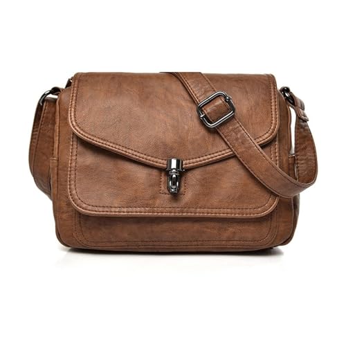 Sac à bandoulière en cuir PU pour femme et fille au design simple et uni