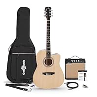 Everything a budding guitarist needs! Ultra-comfortable C-shaped guitar neck is perfect for beginners On board pre-amp offers a three band EQ for on the fly tone sculpting Includes 15W amplifier, cable, strap, capo, gig bag, tuner, strings and plectr...