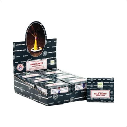 Satya Nag Champa Conos de Incienso con JRose Souvenir. 4 paquetes de 12 (4 X Palo Santo)
