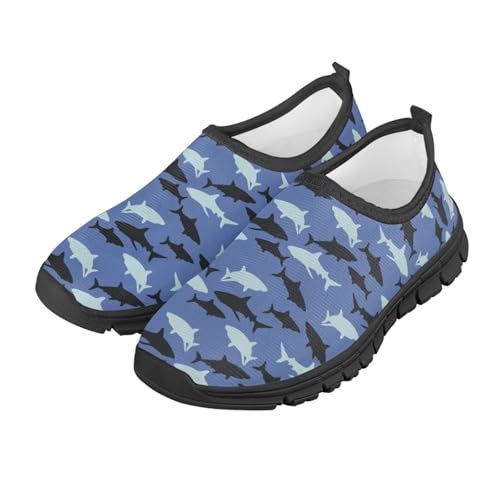 Sharks Dolphins Pattern Running Shoes Low-Cut Breathable Sneakers Casual Walking Shoes for Boys and Girls Big Kid Little Kid
