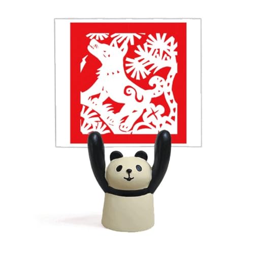 Porte-mémo d'art en papier découpé chinois silhouette chien et panda de prestige