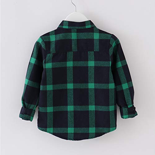 Little Boys' Long Sleeve Button Down Plaid Flannel Shirt4
