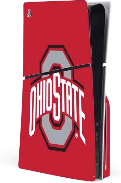 Skinit Decal Gaming Skin Compatible with PS5 Slim Disk Console - Officially Licensed Ohio State University Buckeyes Design
