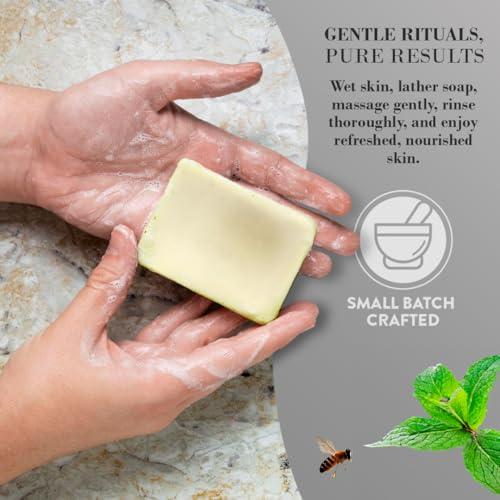 Marvelouskin Grass Fed Beef Tallow Soap ââ‚¬â€œ Organic Peppermint Essential oil. 100% Handmade, Grass Fed, Chemical Free Beef Tallow Soap bars (3 Bars).