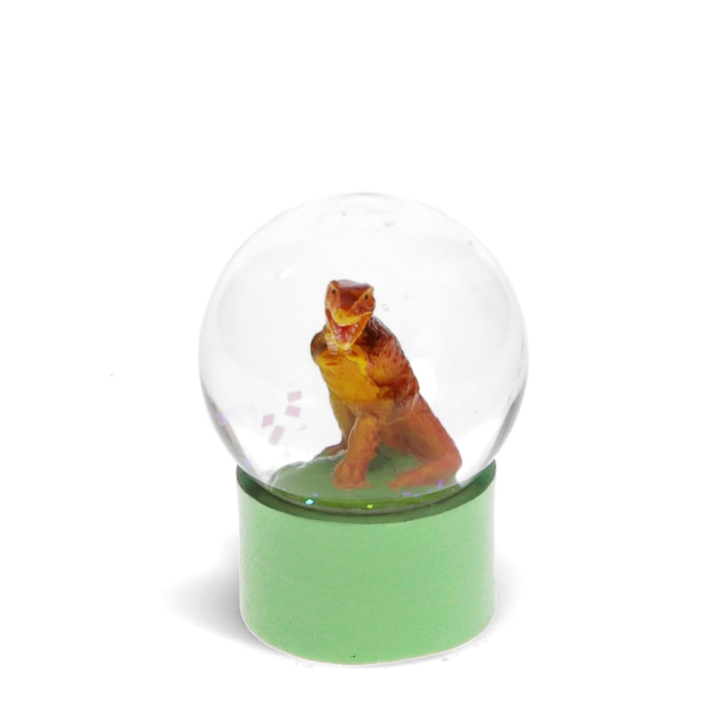 Rex London Green Mini Glitter Globe - Dinosaur