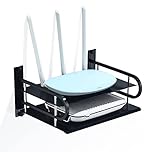 HNVNER Cable TV Box Bracket Projector Wall Shelf, Floating Shelves For Electronic Devices Such As Router, Modem, TV Box, Media Boxes, Sky Box, Speaker, Game Console (2 Tiers, Small)