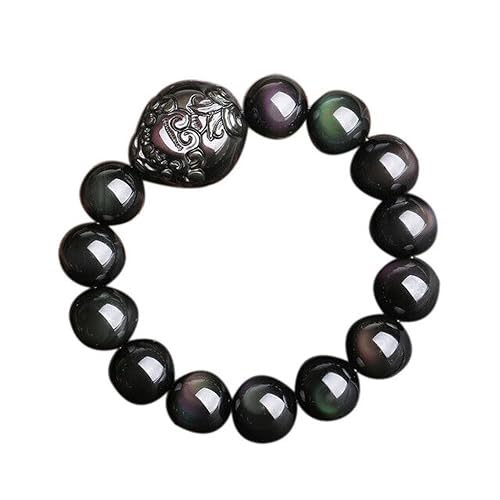 Pendentif Pi Xiu en Obsidienne Noire 12mm Bracelet Mixte YCTTKDD