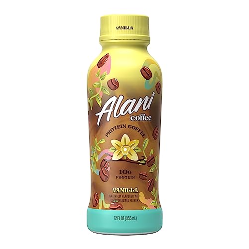 Alani Nu Protein Coffee, 100Mg Caffeine, 10G Protein, Naturally Flavored, Vanilla, Only 90 Calories Per 12 Fl Oz Bottle (Pack Of 12), Liquid #TOP2
