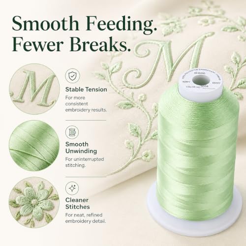 Image of Simthread Embroidery Machine Thread 5000M 40WT Polyester, S034 | 5000M 40WT polyester thread feeds smoothly for home or commercial embroidery projects.