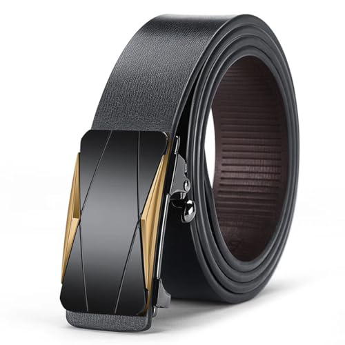 Men's Solid Color Adjustable Automatic Buckle Belt Casual Business Formal Belt