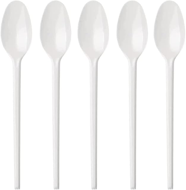 GADGETS 4ALL 100 Milky REUSEABLE Spoons Heavy Duty reuseable Milky Spoons for Indoor and Outdoor Parties (MILKY1122)
