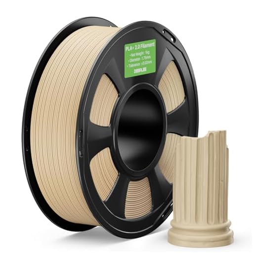 DEEPLEE PLA+ 2.0 Filament 1.75mm, Stronger Toughness 3D Printer Filament, Beige 1KG, Upgrade PLA Plus 3D Printer Filament, High Speed PLA+ Filament for Most FDM 3D Drucker