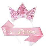 Geburtstagskrone Mädchen,2/3/5/6 Jahre Haarreif und Schärpe Geburtstagsartikel für Mädchens Frauen Geburtstags Weihnachten Party Birthday Sash and Tiara
