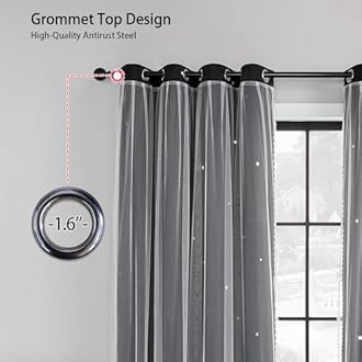 XiDi Blackout Curtains for Bedroom, Bedroom Drapes for Kids, Unicorn Curtains for Girls Room, Black Out Curtains for Living Room 96 inchs Long 52 inches Wide 1 Panel Black