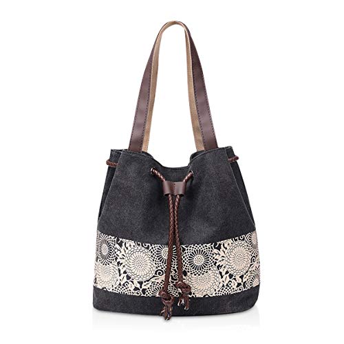 Sac de plage femme noir en toile pour ne plus manquer de place en vacances