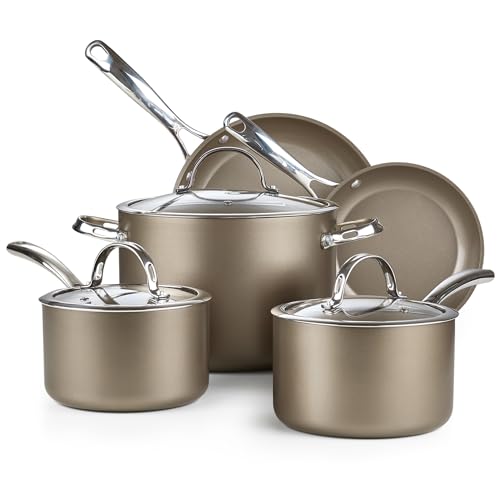 Comparison: Best Cooks Standard Cookware 7 Cooks Standard 8-Piece Kitchen Cookware Set, Hard Anodized Ceramic Nonstick Induction Pots and Pans Includes Saucepans, Stockpot with Lids, Frying Pans, Bronze