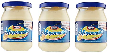 3X Kraft Maionese Mayo Salsa Classica in Vetro Cremoso e Delicato 175g