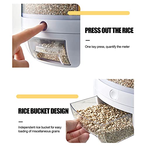 Youge 6Grid Rotating Food Dispenser Dry Food Storage Container Rice #TOP6