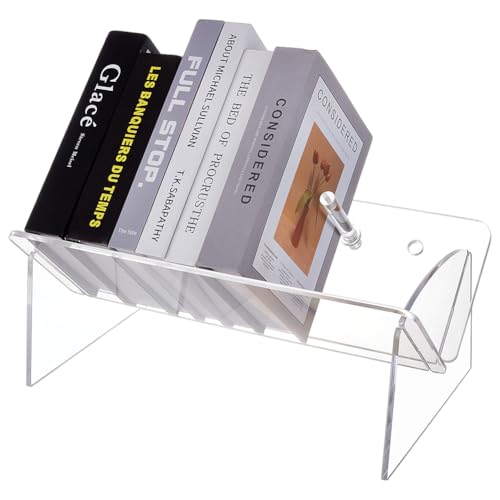 FINGERINSPIRE Libreria da tavolo in acrilico trasparente Scaffale da tavolo in acrilico espositore per libri staccabile porta riviste organizer per libri trasparente per casa ufficio biblioteca libro