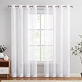 【Material】Die Vorhänge sind aus pflegeleichtem Polyester bestehen. Der Stoff fühlt sich sehr weich an und sorgt für eine helle und freundliche Lichtstimmung im Raum.