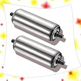 Handelsübliche Edelstahl-Förderrollen, 2er-Pack, aus verzinktem Stahlrohr, ideal für Holzbearbeitungsbetriebe, Durchmesser 60 mm, Länge 850 mm