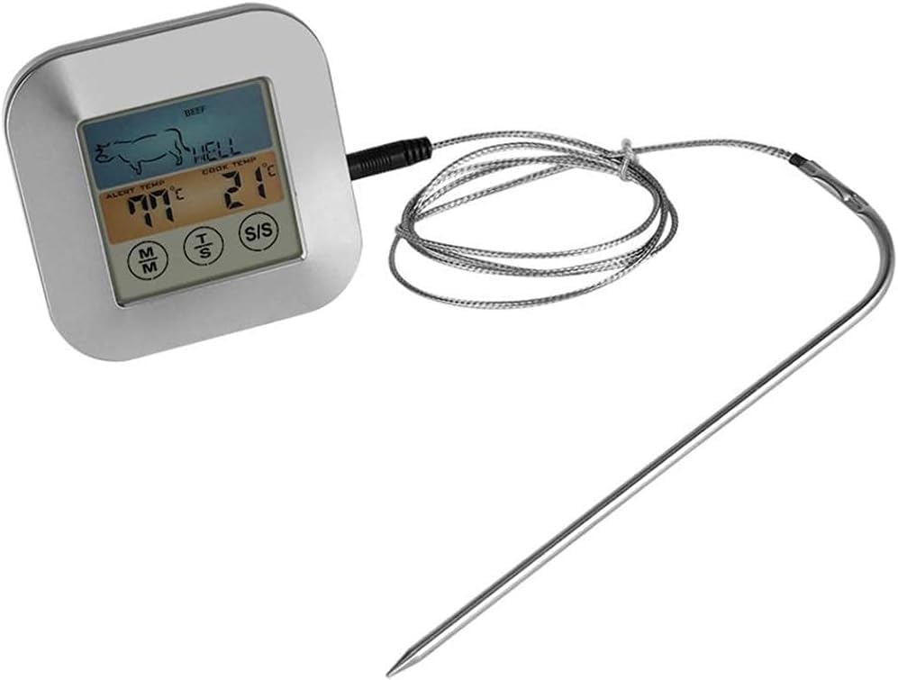 Touchscreen Digital Food Meat Thermometer Timer Alert for Kitchen Cooking BBQ Grill