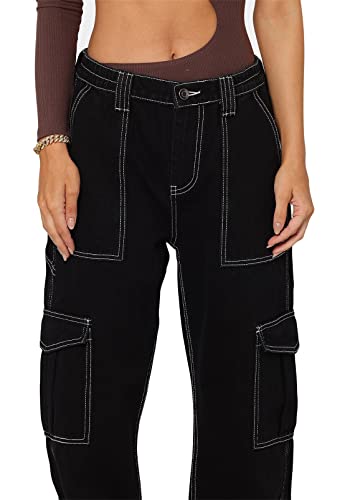 Womens High Waist Fashion Stylish Bodycon Straight Leg Pockets Boyfriend Casual Denim Jeans Pants2