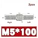 Double-Ended Threaded Rod 304 Stainless Steel Left and Right Thread Stud Bolts for Industrial and Healthcare Applications Applications(M5x100mm 2pcs)