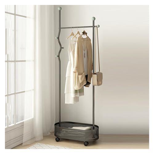 Porte-manteau sur pied blanc 60x32x175 cm avec arbre d'entrée roulant