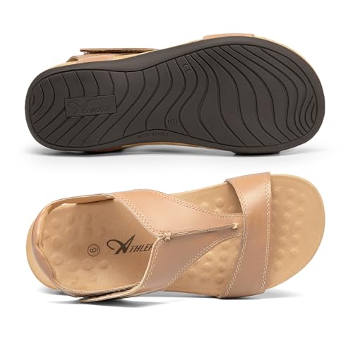 Image of Athlefit Orthopedic Sandals for Women Comfortable Beach Orthotic Sandals with Arch Support