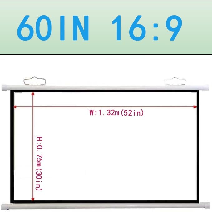 Pantalla de proyector manual 60 pulgadas 16:9 HD para cine en casa miniatura 6