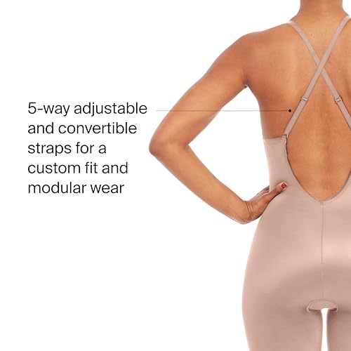 Image of SPANX SPANXshape Suit Your Fancy Plunge Low-Back Mid-Thigh Bodysuit - Comfortable One Piece - Medium Compression - Seamless