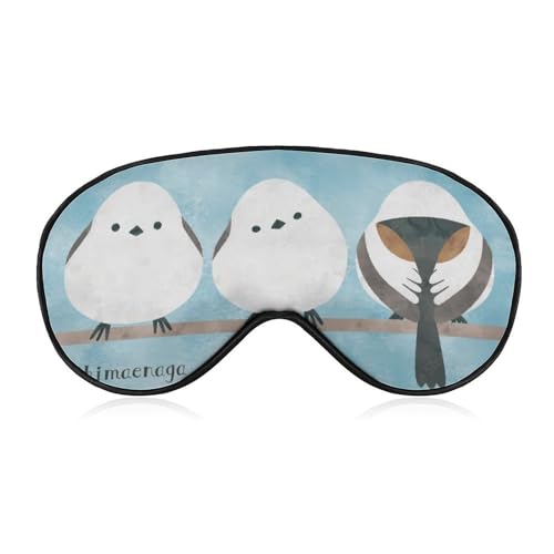 アイマスク シマエナガ 鳥柄 睡眠アイマスク 目隠し 眼帯 スリープマスク アイピロー 睡眠用 安眠グッズ 遮光 軽量 四季 通気性 長さ調節可能 男女兼用 旅行用