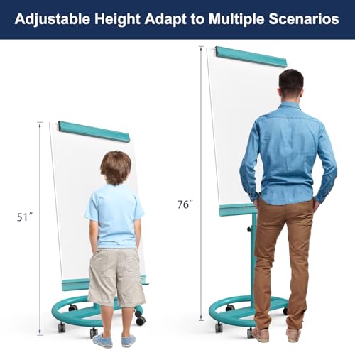 Image of TSJ OFFICE Rolling Whiteboard Standing - 40 x 26 Inches Mobile White Board