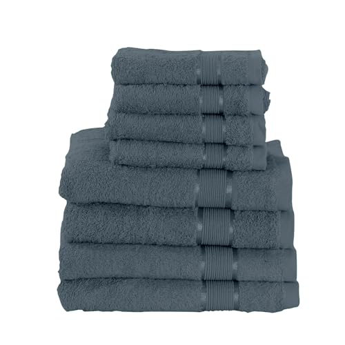 Mixibaby 8 piezas. Juego de toallas (4 toallas de baño de 100 x 150 cm, 4 toallas de mano de 50 x 100 cm, algodón)