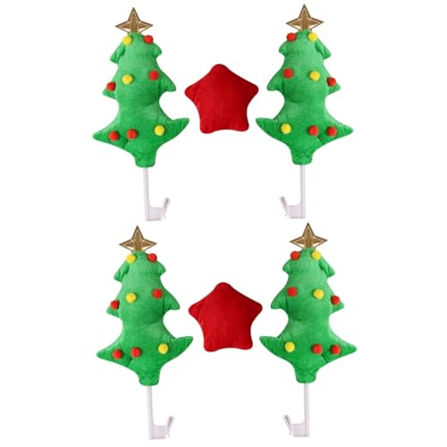 Accesorio de coche para Navidad: adornos de reno en color verde con 6 piezas completas