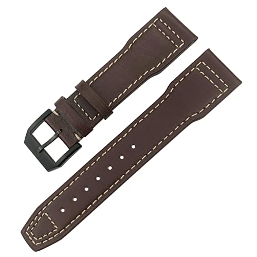 Bracelet en cuir marron ZUC style aviateur élégant pour montres d'exception