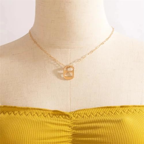 Soda Tab Necklace for Women Trendy Obx Punk Soda Can Caps Pendant Charm Handmade Retro Sarah Cameron Gold Plated Chain Bottle Cap Obx3 Choker Neckalces Jewelry Gifts3