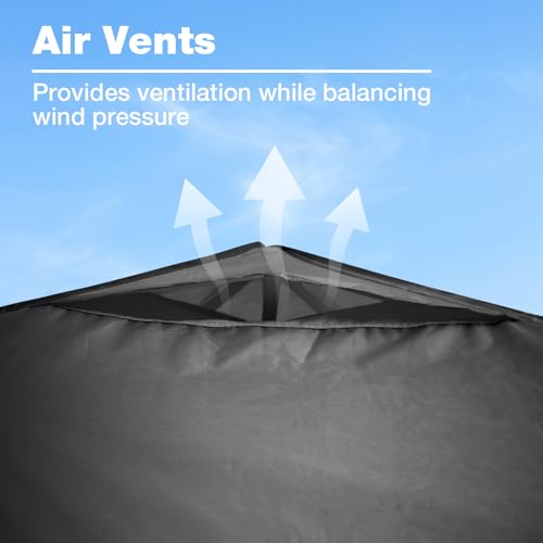 10x10 Canopy Replacement Top Cover with Air Vent, Top Only, Black by FLOUREE - Used condition - Image 5