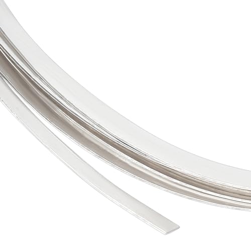 PH PandaHall 1.5x0.5mm Flacher Sterlingsilberdraht 3.2m Weicher Schmuckdraht 1 Gauge Basteldraht Biegsamer Metall Basteldraht Schmuckperlendraht Für DIY Halsketten Schmuckherstellung