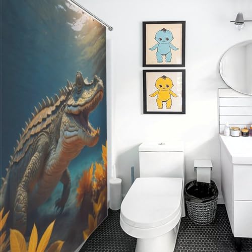Rideau douche tissu motif crocodile de qualité supérieure 140x183 - 3