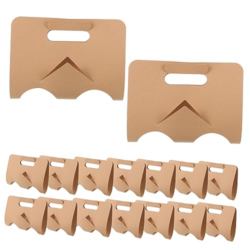 STOBAZA 50pcs Handheld Paper Drink Carrier Cup Holder for Ice Cream Milk Tea Cold Drinks