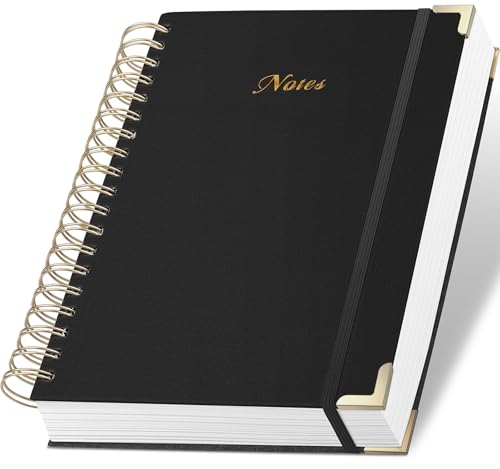 Spiral Notebook Journal, 328 Pages Linen Hardcover College Ruled Notebook, Lined Thick Journals for Women Men, A5 Thick Spiral Journal for Writing, 100GSM Paper, Cute Notebooks for Work School