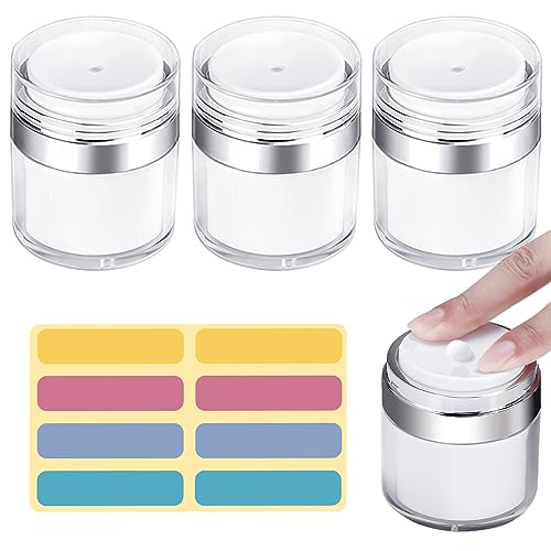 HAOMEEDUO 3 Dispenser per Crema da 50 ml Contenitore Crema Pump Erogatore a Pompa per Crema Viso Distributore per Crema Lozioni, Cosmetici, per Viaggi Domestici, con 1 Adeviso