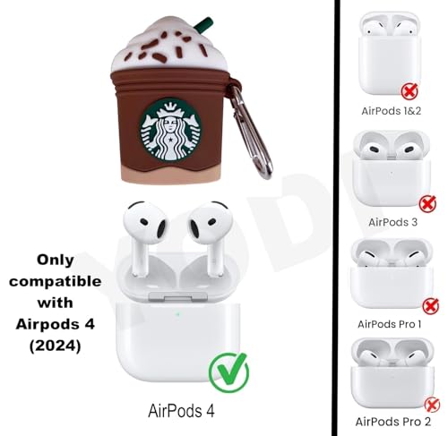Image of YODI Case Cover for Airpods Pro|Pro 2|Airpods Pro 3|Airpods 4 Pouch, Silicone Cases with Cleaner Kit 360 Drop Protection,Shock-Resistant ((Star-Coffee), Airpods 4)