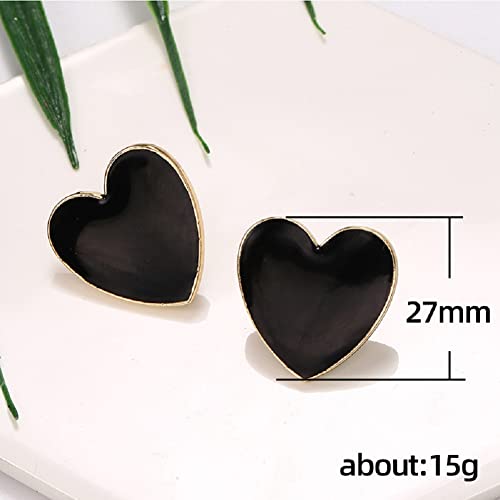 Boucles d'oreilles cœur émail bijou romantique idéal pour un cadeau d'anniversaire