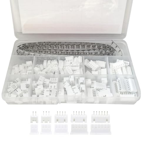 460PCS JST-XH Connector Kit 2.54mm Pitch, 2/3/4/5/6 Pin Male &