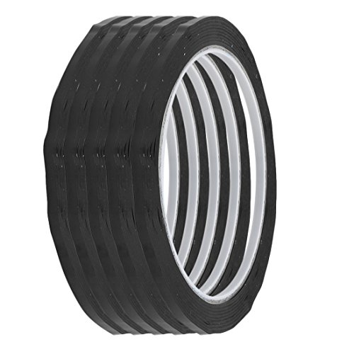 Image of uxcell 5pcs 3mm Width 164ft Length Single-side Electrical Insulated Adhesive Tape Black
